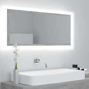 Kúpeľňové LED zrkadlo betónovo-sivé 100x8,5x37 cm