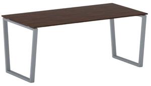 Kancelársky stôl PRIMO IMPRESS, sivostrieborná podnož, 1800 x 900 mm, orech