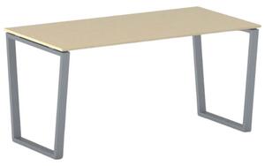 Kancelársky stôl PRIMO IMPRESS, sivostrieborná podnož, 1600 x 800 mm, breza