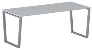 Kancelársky stôl PRIMO IMPRESS, sivostrieborná podnož, 2000 x 900 mm, sivá