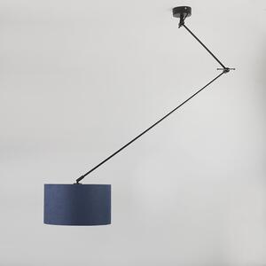 Závesná lampa čierna s tienidlom 35 cm modrá nastaviteľná - Blitz I