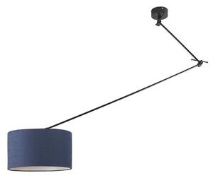 Závesná lampa čierna s tienidlom 35 cm modrá nastaviteľná - Blitz I