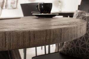 Massive home | Šedý kulatý jídelní stůl z mangového dřeva Iron craft 80 cm 39368