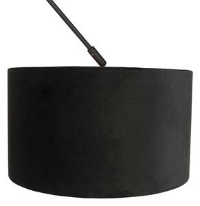 Závesná lampa s velúrovým tienidlom čierna so zlatom 35 cm - Blitz I čierna
