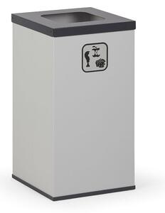Kôš na triedený odpad 42 l, stojan na odpadkové vrecia, sivá/tmavo sivá