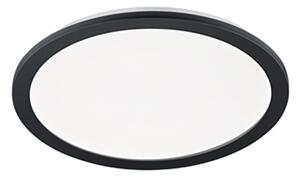 Stropné svietidlo okrúhle čierne 40 cm vrátane LED 3 stupne stmievateľné IP44 - svetelné