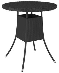 Záhradný stôl čierny 70x70x73 cm polyratanový