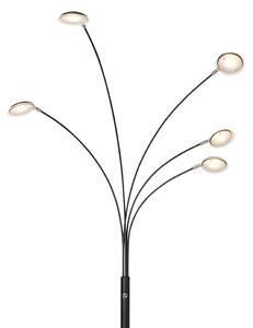 Dizajnová stojaca lampa čierna vrátane LED 5 svetiel - Sixties Trento