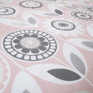Ružovo-sivé posteľné obliečky Catherine Lansfield Annika, 135 x 200 cm