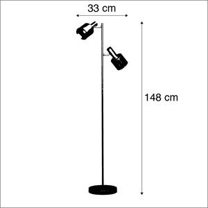 Moderná stojaca lampa čierna s 2 bodmi - Conter