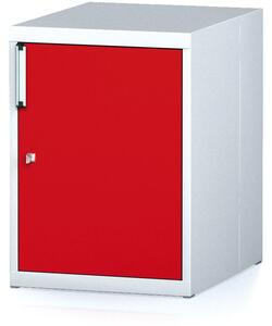 Závesná dielenská skrinka na náradie k pracovným stolom MECHANIC, 480 x 600 x 662 mm, červené dvere