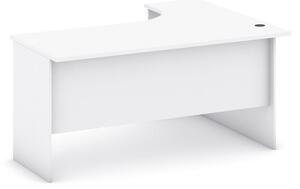 Rohový kancelársky pracovný stôl MIRELLI A+, ľavý, biela