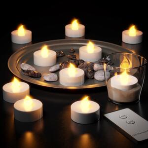 LED čajové sviečky 10 ks teplá biela, diaľkové ovládanie