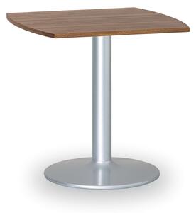 Konferenčný stolík ZEUS II, 660x660 mm, sivá podnož, doska orech