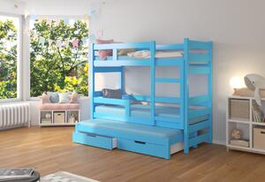 Detská poschodová posteľ KARLO, 180x75, modrá