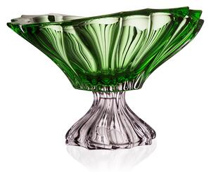 Bohemia Crystal misa na nôžke Plantica 330 mm - zelená