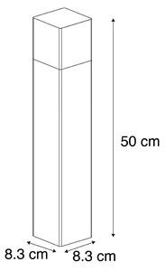 Vonkajší stĺpik čierne opálové sklo 50 cm brúsený kolík a káblová objímka - Dánsko