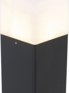 Stojaca vonkajšia lampa čierna s opálovo bielym tienidlom 50 cm - Dánsko