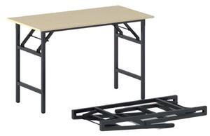 Konferenčný stôl FAST READY s čiernou podnožou 1200 x 600 x 750 mm, breza