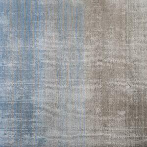 Koberec sivý s modrým 200x200 cm tieňovaný ombre efekt viskózový moderná obývacia izba