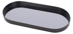 Čierny podnos s dymovým zrkadlom PT LIVING Oval, šírka 18 cm