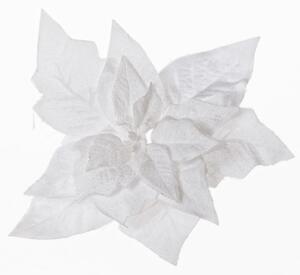 Poinsettia biela zasnežená clip 15cm
