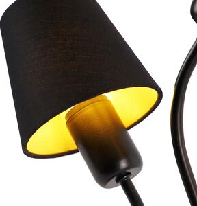 Dizajnová stolná lampa čierna 3-svetlá s upínacími tienidlami - Wimme