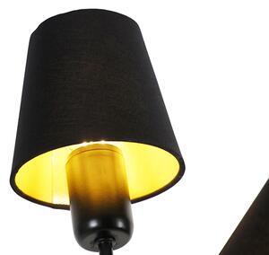 Dizajnová stojaca lampa čierne 3-svetlá s objímkami - Wimme