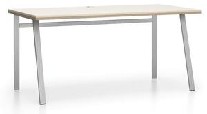 Kancelársky pracovný stôl SINGLE LAYERS bez prepážok, dub prírodný / dub morený