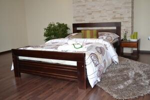 Posteľ Amor 180/200 cm s roštom - masív 3,5 cm orech