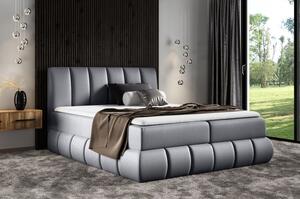 Dizajnová čalúnená posteľ 200x200 VENY - sivá + topper ZDARMA