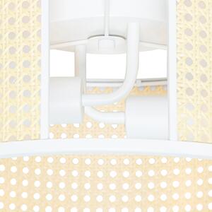 Retro stropné svietidlo biele s ratanom 40 cm - Akira