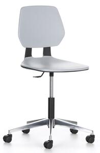 Pracovná stolička ALLOY Plast, nízka, na kolieskach, sivá