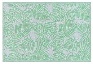 Vonkajší koberec zelený plastový 120x180 cm obojstranný so vzorom palmových listov