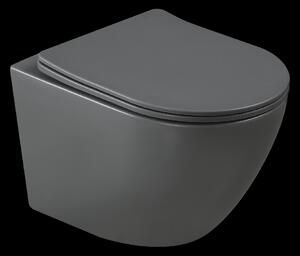 Invena Tavro, závesná misa 490x360x350 mm + WC sedadlo, QFS, šedá, INV-CE-71-007-Y
