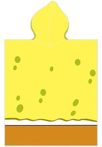 Detské plážové pončo - osuška s kapucňou SpongeBob - 100% bavlna - 50 x 115 cm