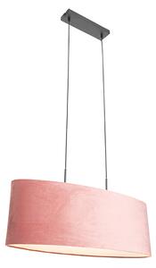 Moderné závesné svietidlo čierne s tienidlom ružové 2-svetlé - Tanbor