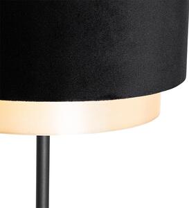 Moderná stojaca lampa čierna so zlatou - Elif