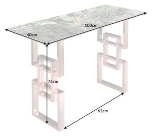Konzolový stolík Atlantis 100 cm tyrkysový mramorový vzhľad