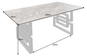 Dizajnový konferenčný stolík Salus 100 cm taupe - vzor mramor
