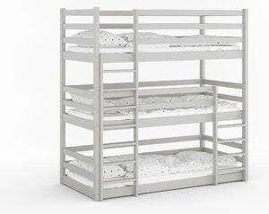 Poschodová posteľ pre 3 deti Treko 80x160 Kašmír
