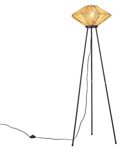 Orientálna stojaca lampa statív ratan - Slama