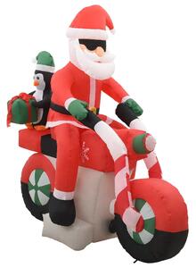 Vianočný nafukovací Santa Claus na motorke s LED IP44 160 cm