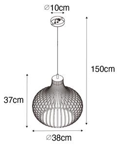 Moderné závesné svietidlo čierne 38 cm - Saffira