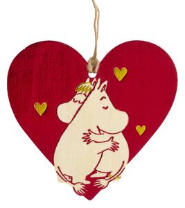 Muurla Vianočná dekorácia Moomin Heart, preglejka