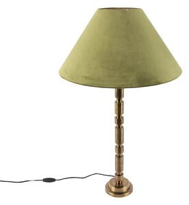 Stolová lampa v štýle art deco s velúrovým odtieňom zelenej farby 50 cm - Torre