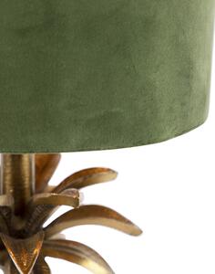 Stolová lampa v štýle art deco so zamatovým odtieňom zelená 25 cm - Areka