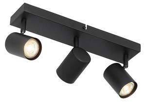Moderné stropné svietidlo čierne 3-svetlo nastaviteľné obdĺžnikové - Jeana