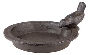 Hnedé liatinové náustok/krmítko pre vtáčiky - 16*18*9 cm - Clayre & Eef