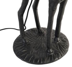 Vintage stojaca lampa čierna s látkovým odtieňom čierna - Giraffe To